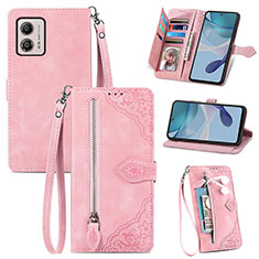 Handytasche Stand Schutzhülle Flip Leder Hülle S06D für Motorola Moto G53j 5G Rosa