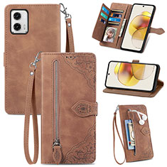 Handytasche Stand Schutzhülle Flip Leder Hülle S06D für Motorola Moto G73 5G Braun