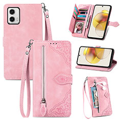 Handytasche Stand Schutzhülle Flip Leder Hülle S06D für Motorola Moto G73 5G Rosa