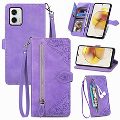 Handytasche Stand Schutzhülle Flip Leder Hülle S06D für Motorola Moto G73 5G Violett