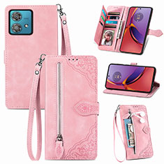 Handytasche Stand Schutzhülle Flip Leder Hülle S06D für Motorola Moto G84 5G Rosa