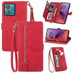 Handytasche Stand Schutzhülle Flip Leder Hülle S06D für Motorola Moto G84 5G Rot