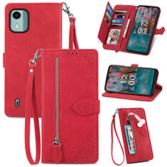 Handytasche Stand Schutzhülle Flip Leder Hülle S06D für Nokia C12 Pro Rot