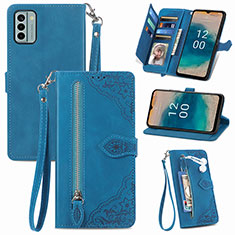 Handytasche Stand Schutzhülle Flip Leder Hülle S06D für Nokia G22 Blau