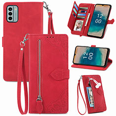 Handytasche Stand Schutzhülle Flip Leder Hülle S06D für Nokia G22 Rot