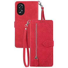 Handytasche Stand Schutzhülle Flip Leder Hülle S06D für Oppo A18 Rot