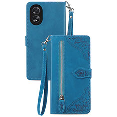 Handytasche Stand Schutzhülle Flip Leder Hülle S06D für Oppo A38 Blau