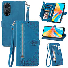 Handytasche Stand Schutzhülle Flip Leder Hülle S06D für Oppo A98 5G Blau