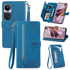 Handytasche Stand Schutzhülle Flip Leder Hülle S06D für Oppo Reno10 Pro 5G Blau