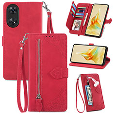 Handytasche Stand Schutzhülle Flip Leder Hülle S06D für Oppo Reno8 T 4G Rot