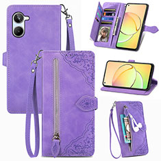 Handytasche Stand Schutzhülle Flip Leder Hülle S06D für Realme 10 Pro 5G Violett