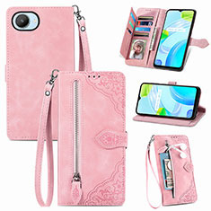 Handytasche Stand Schutzhülle Flip Leder Hülle S06D für Realme C30 Rosa