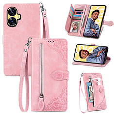 Handytasche Stand Schutzhülle Flip Leder Hülle S06D für Realme C55 Rosa