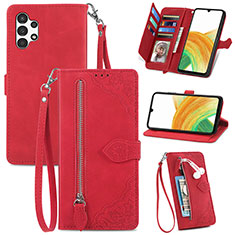 Handytasche Stand Schutzhülle Flip Leder Hülle S06D für Samsung Galaxy A13 4G Rot