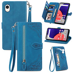 Handytasche Stand Schutzhülle Flip Leder Hülle S06D für Samsung Galaxy A22 5G SC-56B Blau