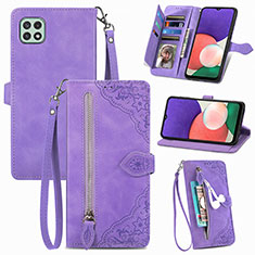 Handytasche Stand Schutzhülle Flip Leder Hülle S06D für Samsung Galaxy A22 5G Violett