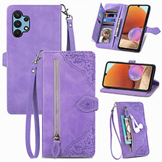 Handytasche Stand Schutzhülle Flip Leder Hülle S06D für Samsung Galaxy A32 4G Violett