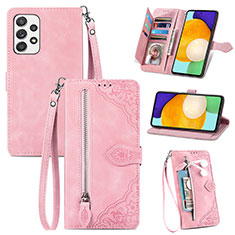 Handytasche Stand Schutzhülle Flip Leder Hülle S06D für Samsung Galaxy A52 4G Rosa