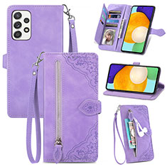 Handytasche Stand Schutzhülle Flip Leder Hülle S06D für Samsung Galaxy A52 4G Violett