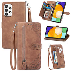 Handytasche Stand Schutzhülle Flip Leder Hülle S06D für Samsung Galaxy A52s 5G Braun