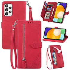 Handytasche Stand Schutzhülle Flip Leder Hülle S06D für Samsung Galaxy A52s 5G Rot