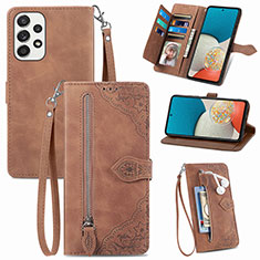 Handytasche Stand Schutzhülle Flip Leder Hülle S06D für Samsung Galaxy A53 5G Braun