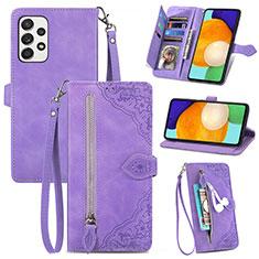 Handytasche Stand Schutzhülle Flip Leder Hülle S06D für Samsung Galaxy A72 5G Violett