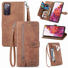 Handytasche Stand Schutzhülle Flip Leder Hülle S06D für Samsung Galaxy S20 FE 4G Braun