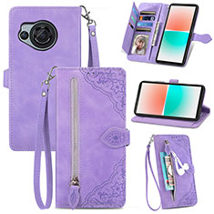 Handytasche Stand Schutzhülle Flip Leder Hülle S06D für Sharp Aquos R8 Violett