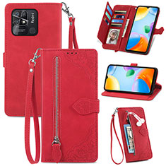 Handytasche Stand Schutzhülle Flip Leder Hülle S06D für Xiaomi Redmi 10 India Rot