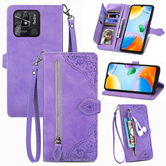 Handytasche Stand Schutzhülle Flip Leder Hülle S06D für Xiaomi Redmi 10 India Violett