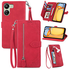 Handytasche Stand Schutzhülle Flip Leder Hülle S06D für Xiaomi Redmi 13C Rot