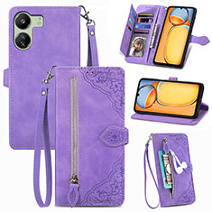 Handytasche Stand Schutzhülle Flip Leder Hülle S06D für Xiaomi Redmi 13C Violett