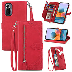 Handytasche Stand Schutzhülle Flip Leder Hülle S06D für Xiaomi Redmi Note 10 Pro Max Rot