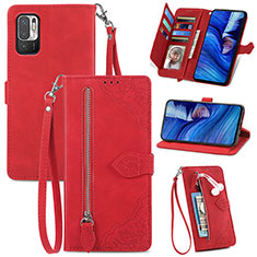 Handytasche Stand Schutzhülle Flip Leder Hülle S06D für Xiaomi Redmi Note 10T 5G Rot