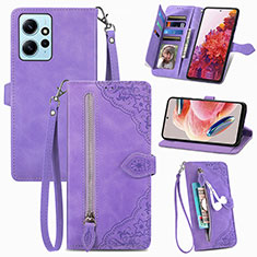 Handytasche Stand Schutzhülle Flip Leder Hülle S06D für Xiaomi Redmi Note 12 4G Violett