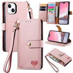 Handytasche Stand Schutzhülle Flip Leder Hülle S07D für Apple iPhone 14 Plus Rosa