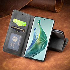 Handytasche Stand Schutzhülle Flip Leder Hülle S08D für Huawei Honor X9a 5G Grau