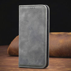 Handytasche Stand Schutzhülle Flip Leder Hülle S08D für Xiaomi Redmi Note 10 Pro Max Grau