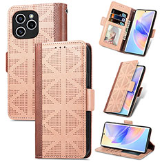 Handytasche Stand Schutzhülle Flip Leder Hülle S11D für Huawei Honor 60 SE 5G Hellbraun