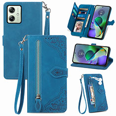 Handytasche Stand Schutzhülle Flip Leder Hülle S14D für Motorola Moto G54 5G Blau