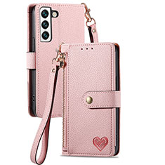 Handytasche Stand Schutzhülle Flip Leder Hülle S15D für Samsung Galaxy S25 5G Rosa