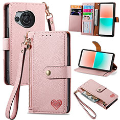 Handytasche Stand Schutzhülle Flip Leder Hülle S15D für Sharp Aquos R8s Rosa