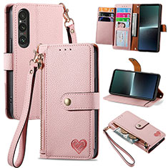 Handytasche Stand Schutzhülle Flip Leder Hülle S15D für Sony Xperia 1 V Rosa