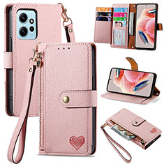 Handytasche Stand Schutzhülle Flip Leder Hülle S15D für Xiaomi Redmi Note 12 4G Rosa