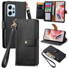 Handytasche Stand Schutzhülle Flip Leder Hülle S15D für Xiaomi Redmi Note 12 4G Schwarz