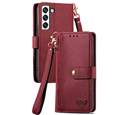 Handytasche Stand Schutzhülle Flip Leder Hülle S16D für Samsung Galaxy S22 5G Rot