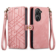 Handytasche Stand Schutzhülle Flip Leder Hülle S17D für Asus Zenfone 9 Rosa