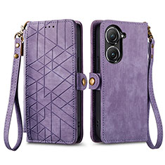 Handytasche Stand Schutzhülle Flip Leder Hülle S17D für Asus Zenfone 9 Violett