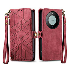 Handytasche Stand Schutzhülle Flip Leder Hülle S17D für Huawei Mate 60 Rot